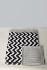 Chevron Black Tablecloth and Napkins Set - Orient 499