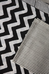 Chevron Black Tablecloth and Napkins Set - Orient 499