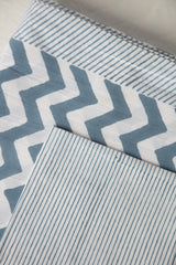 Chevron Blue Tablecloth and Napkins Set - Orient 499