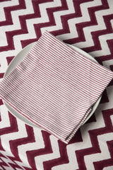Chevron Red Tablecloth and Napkins Set - Orient 499