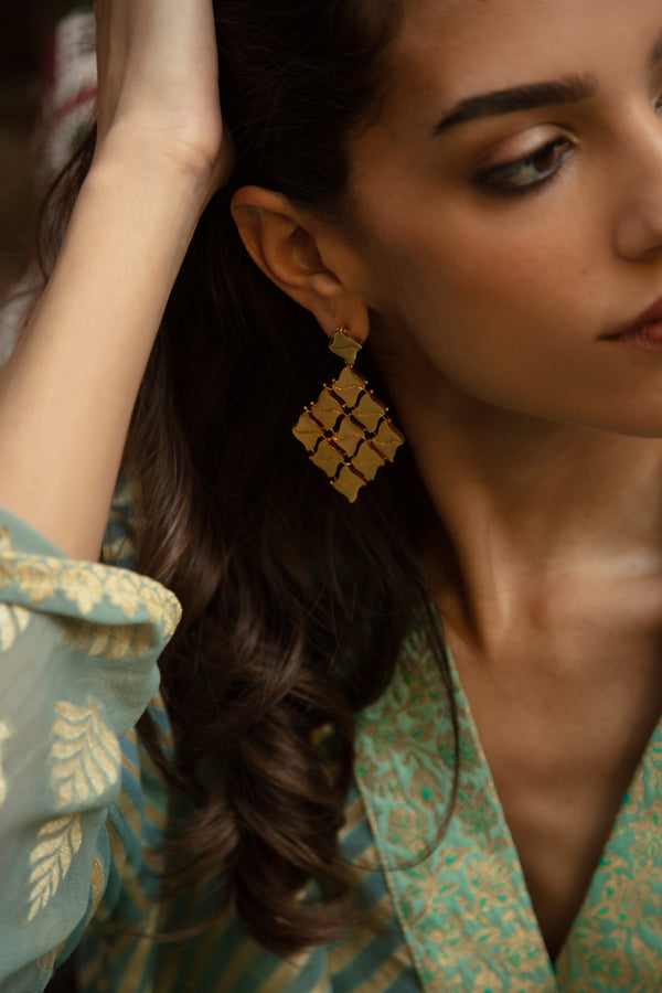 Puzzle Gold Earrings