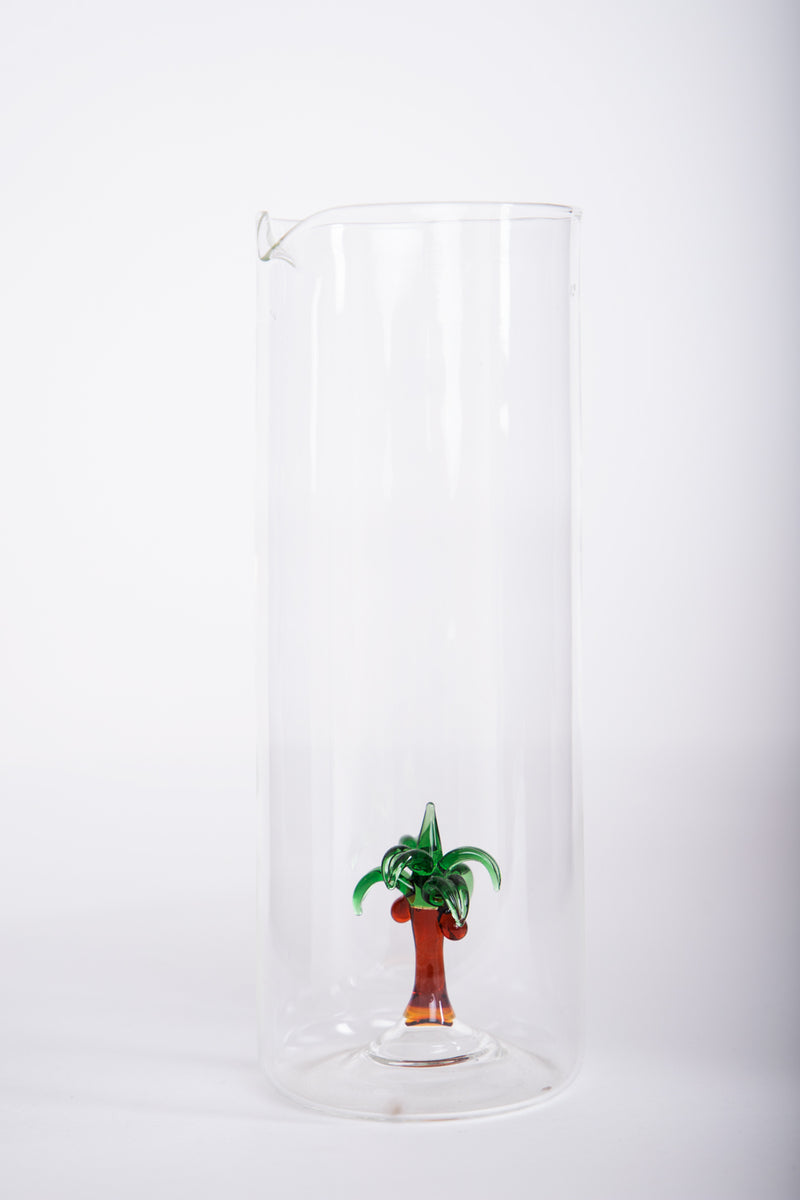 Palm Tree Glass Jug