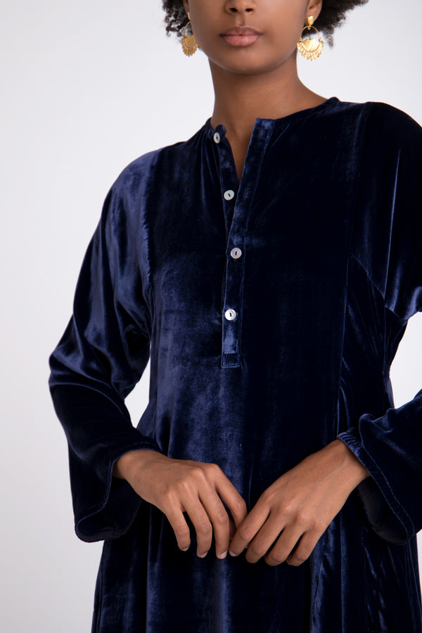 Nusayba Silk Velvet Dress