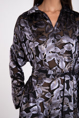 Najla Velvet Fil Coupé Silver Dress