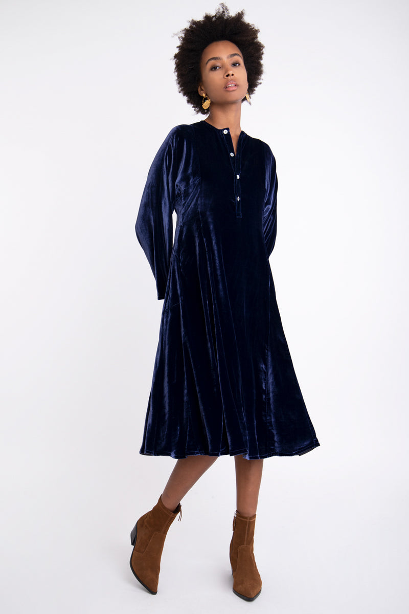 Nusayba Silk Velvet Dress