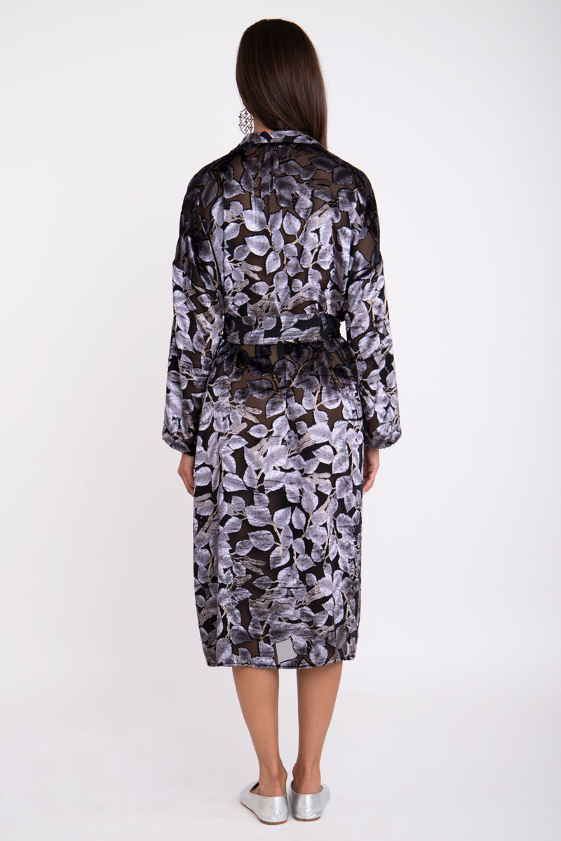 Najla Velvet Fil Coupé Silver Dress