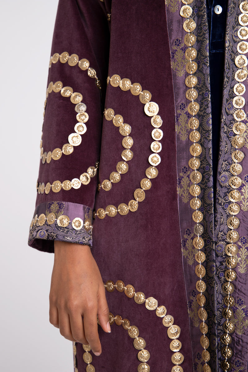 Sultan Velvet Purple Coat