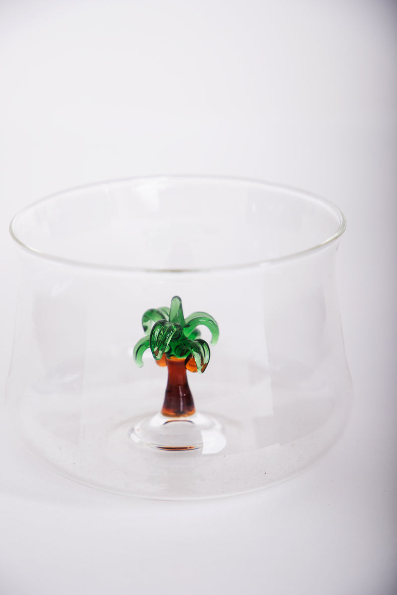 Palm Tree Glass Bowl