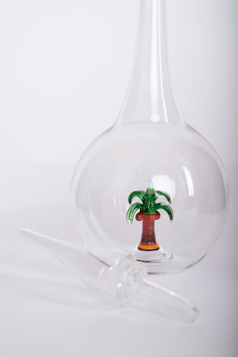Palm Tree Glass Carafe