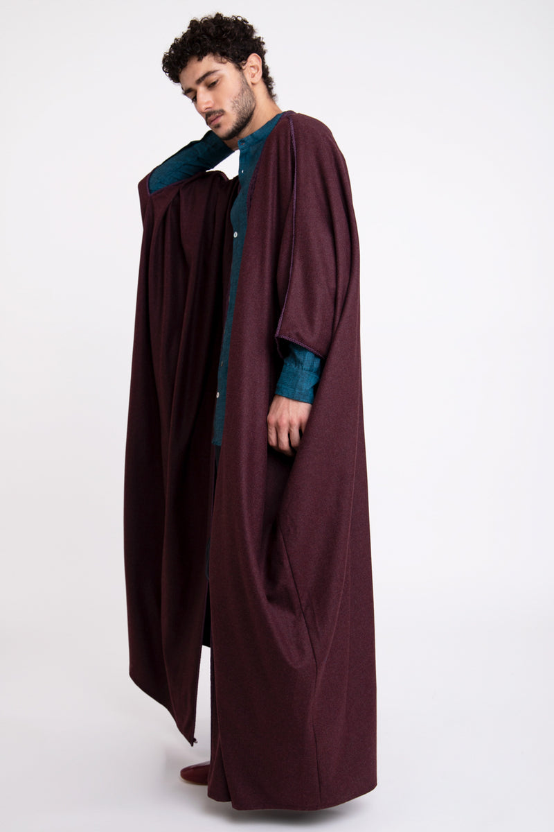 Loro Piana Wool & Cashmere Aubergine Abaya