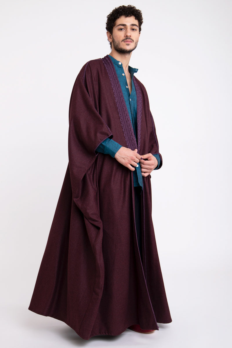 Loro Piana Wool & Cashmere Aubergine Abaya