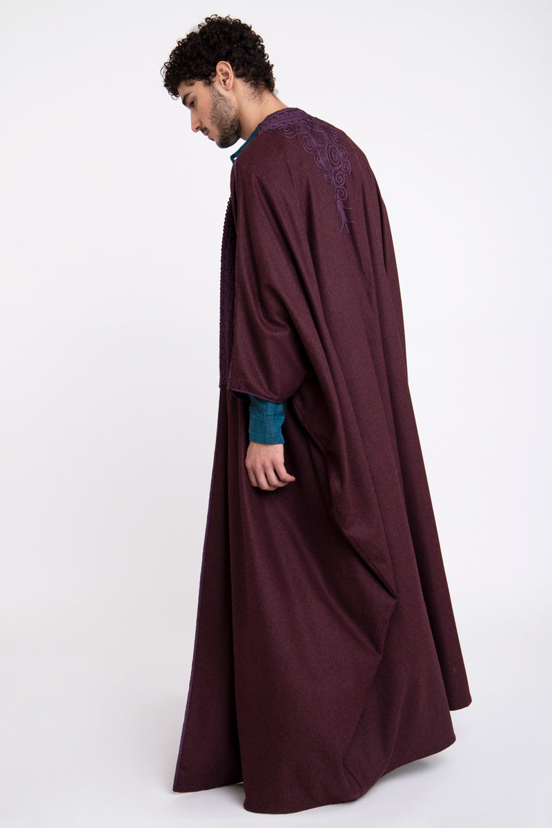 Loro Piana Wool & Cashmere Aubergine Abaya