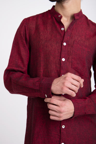Philippe Linen Burgundy Shirt
