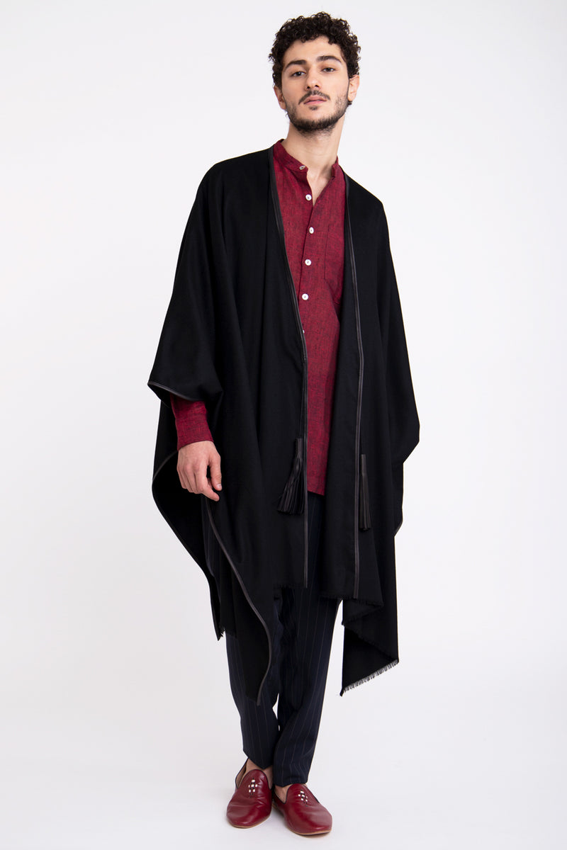 Cashmere Black Poncho