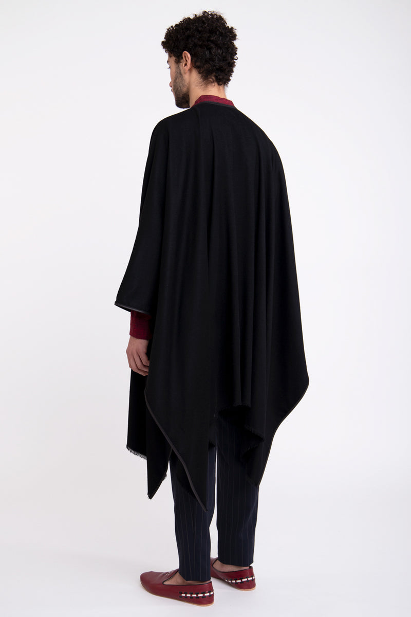 Cashmere Black Poncho