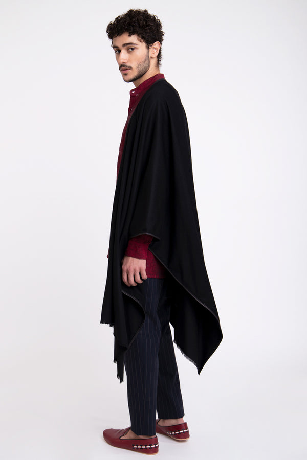 Cashmere Black Poncho