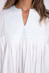 Farida Cotton Blue Thread Dress