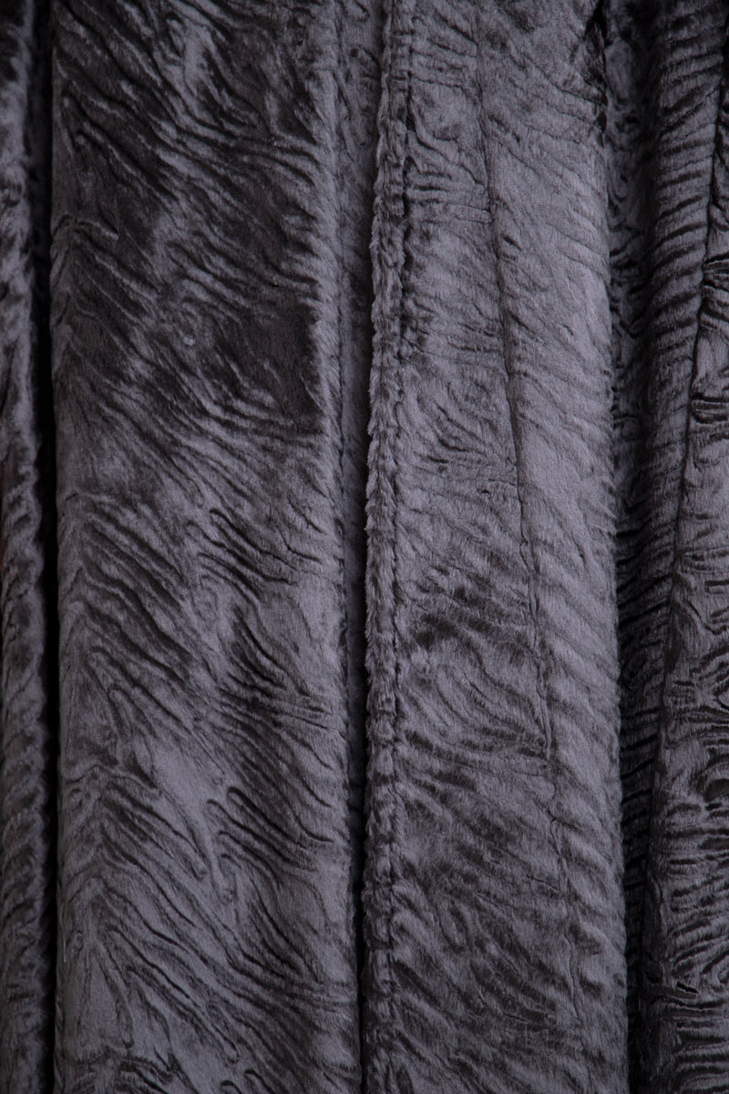 Malaki Velvet Fur Grey Coat