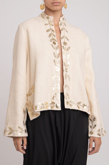 Salma Silk Ecru Tareq Jacket