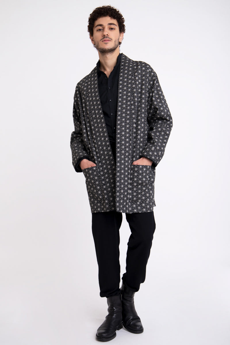 Khaled Cotton Geometric Black Jacket