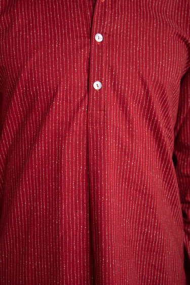 Kabir Cotton Red Shirt
