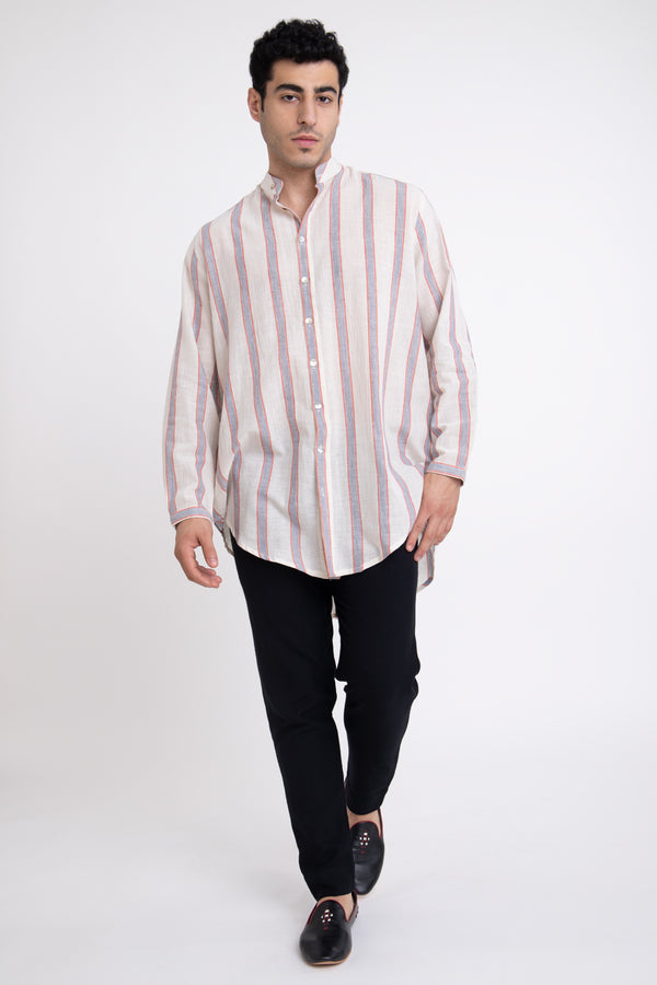 Mounir Muslin Cotton Striped Shirt