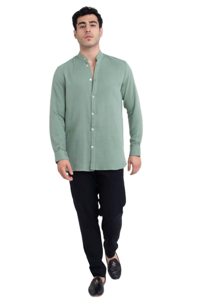 Philippe Cotton Gauze Green Shirt