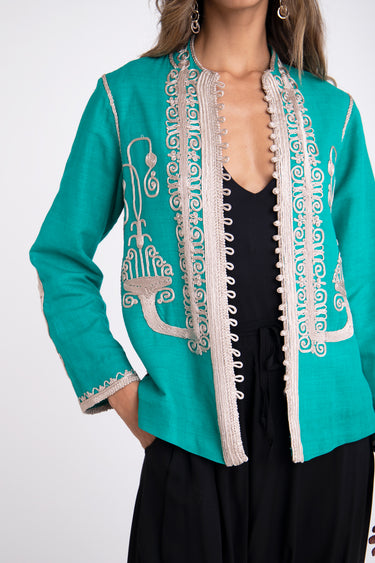 Kawas Silk Aqua Jacket