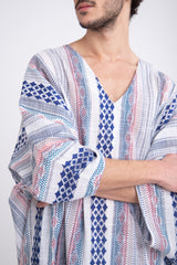 Fahed Cotton Printed Blue Jellaba