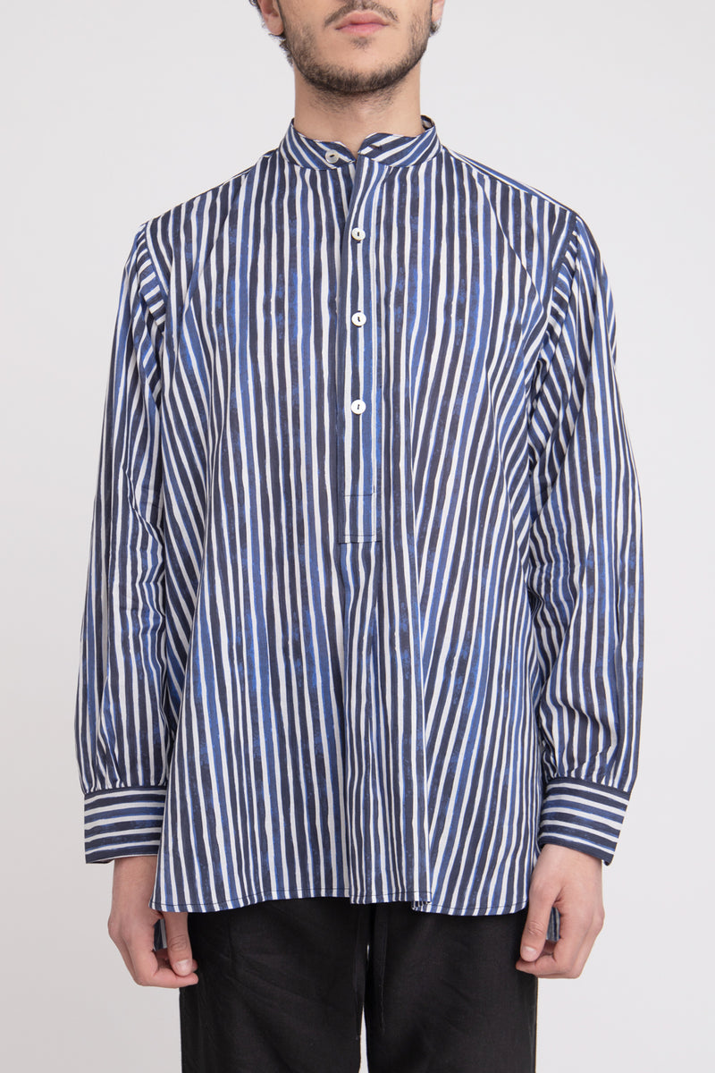 Cloche Cotton Stripes Blue Shirt