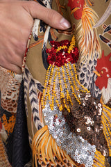 Houriye Cotton Embroidered Rooster Dress