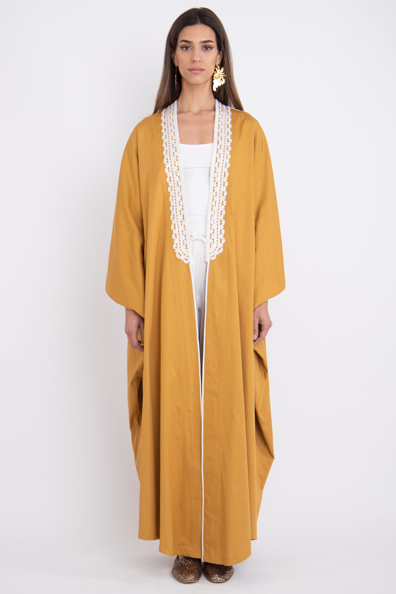 Classic Cotton Mustard Abaya