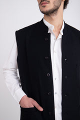 Hassan Lambswool Black Gilet