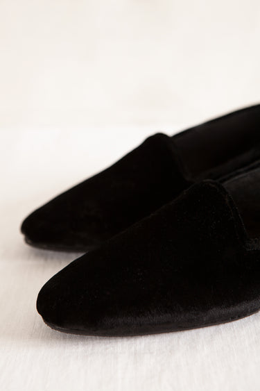 Silk Velvet Black Babouche