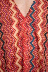 Fahed Cotton Zigzag Red Jellaba