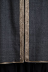 Momo Silk Embroidered Grey Jacket