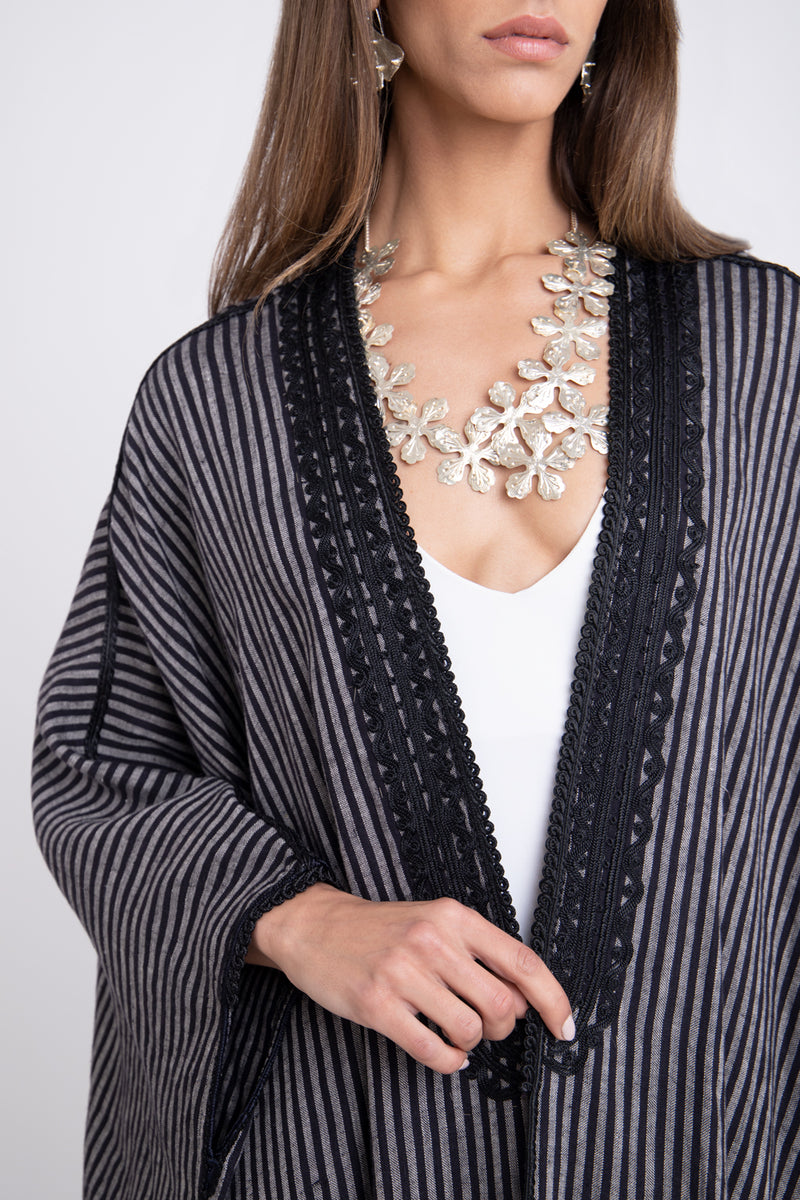 Classic Linen Grey Abaya