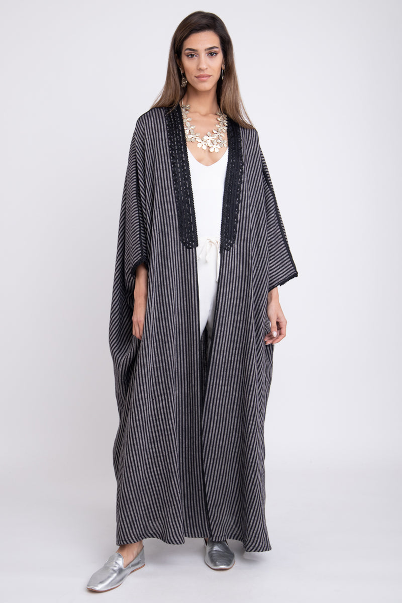 Classic Linen Grey Abaya