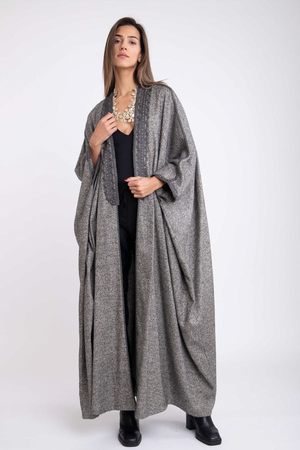 Classic Wool Light Grey Abaya