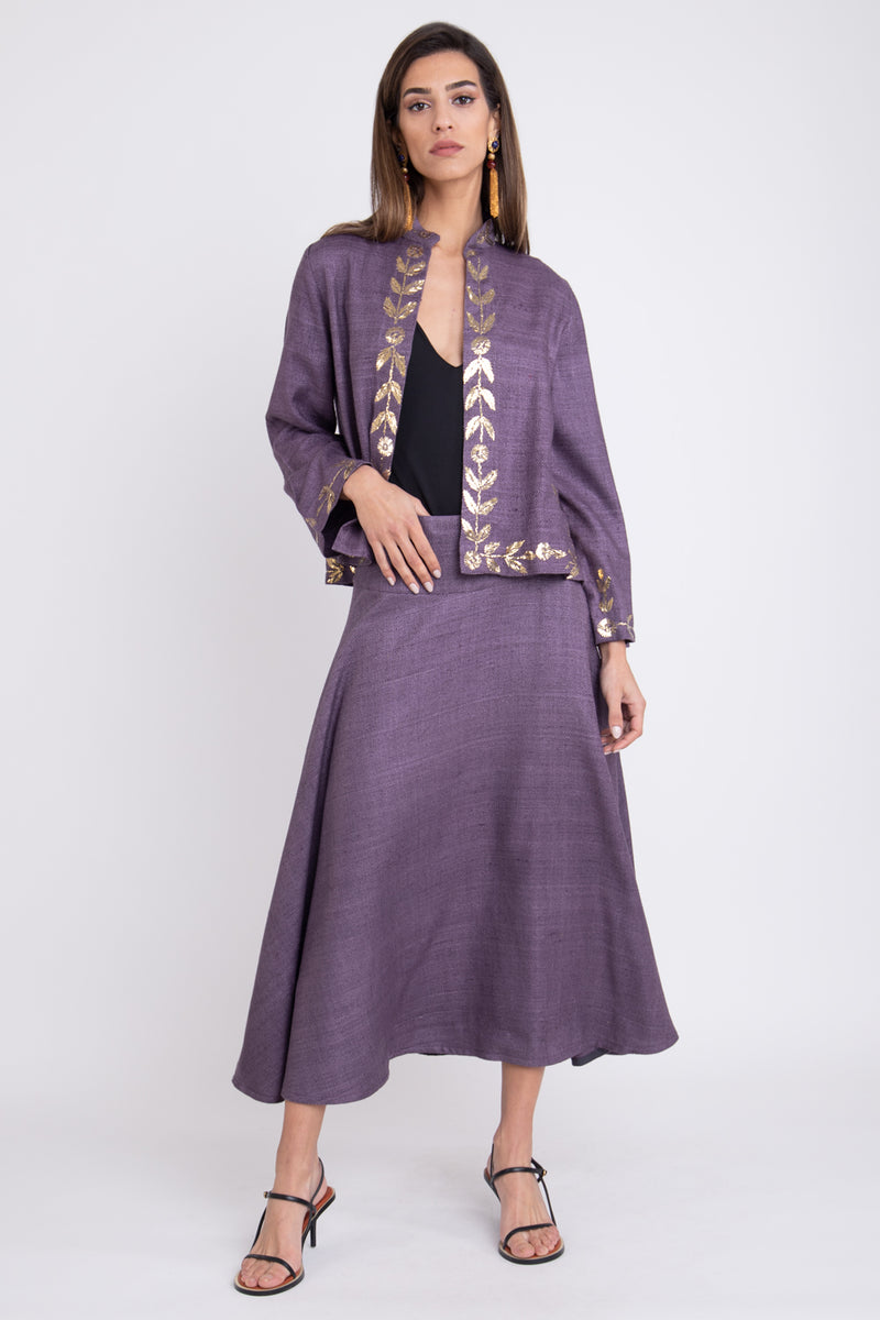 Salma Silk Tareq Mauve Jacket