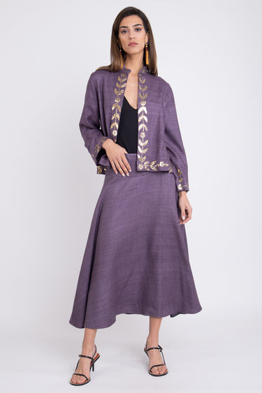 Amina Silk Purple Skirt