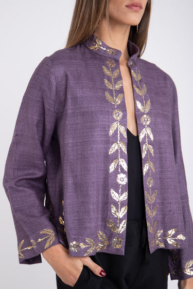 Salma Silk Tareq Purple Jacket
