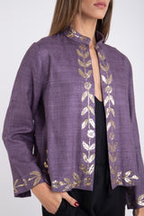 Salma Silk Tareq Mauve Jacket