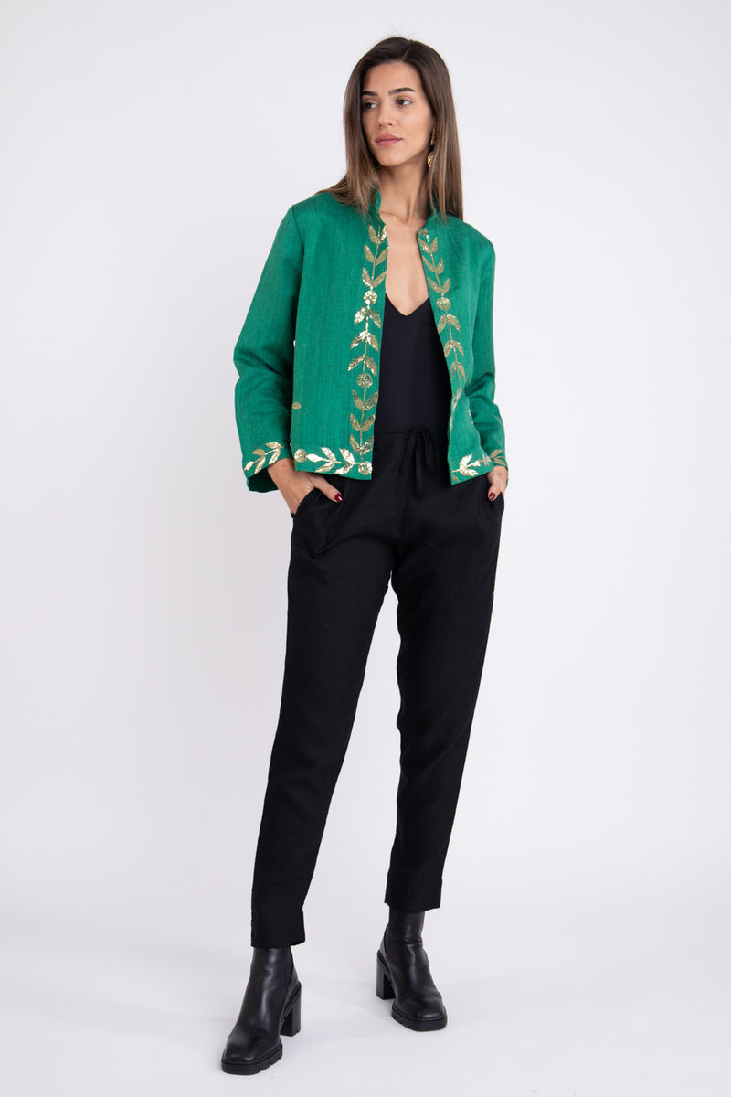 Salma Silk Tareq Emerald Jacket