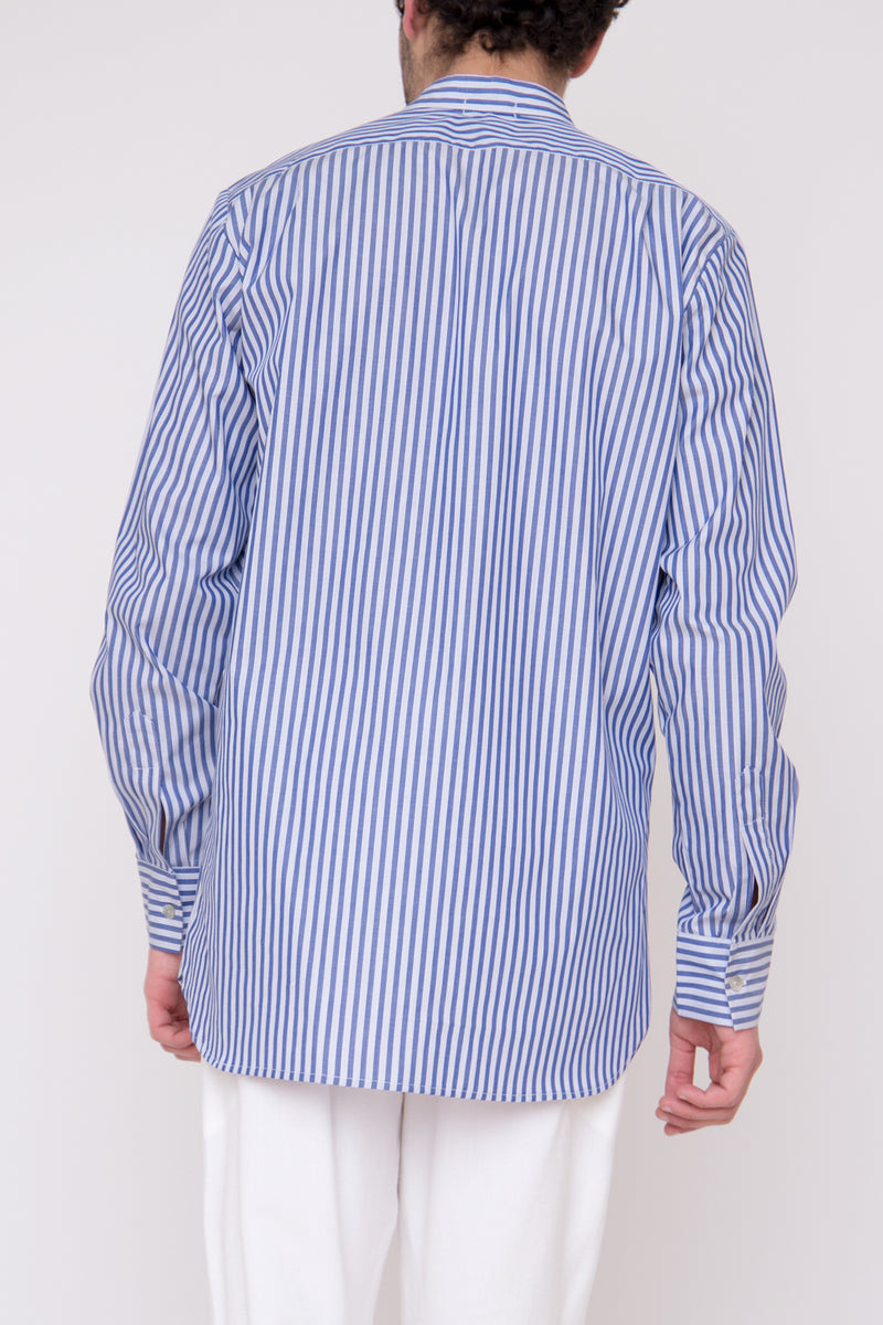 Kabir Cotton Stripes Blue Shirt