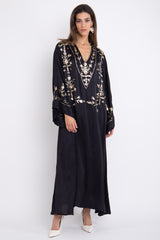 Malak Silk Tareq Embroidered Dress