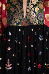 Linda Silk Georgette Peacock Dress