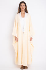 Classic Linen Yellow Striped Abaya