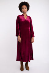 Nousayba Velvet Burgundy Dress