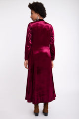 Nousayba Velvet Burgundy Dress
